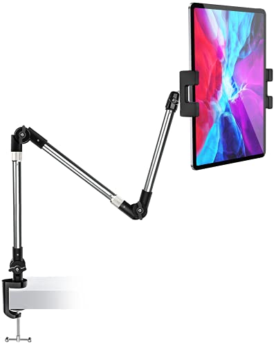 Woleyi Tablet-Ständer, Schwanenhals, robuste Aluminium-Tischhalterung, flexibler Armclip, Tablet-Halterung, kompatibel mit iPad Pro 9.7, 10.5, 12.9