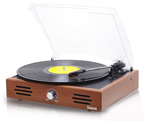 LAUSON JTF035 Retro Plattenspieler | USB | Record Player | Schallplattenspieler Vinyl | Plattenspieler mit Lautsprecher | 3 Geschwindigkeitsstufen (33/45/78), Holz