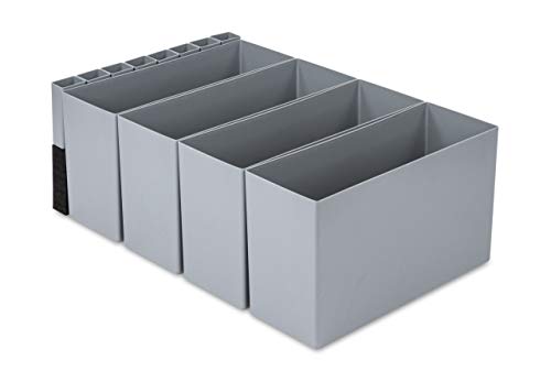 aidB NextGen Einsatzkasten Set 1/4 Unterteilung, 600 x 400 x 220 mm, ideal als Einsatz für Schubladen und NextGen Euroboxen
