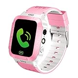 TOPCHANCES Phone Smart Watch for Kids,1.44" HD Full Touch Screen Larger Battery SOS Tracker, Clock Photo Answer Call Chat Can Be Used Independently with Strap (Rosa Weiß)
