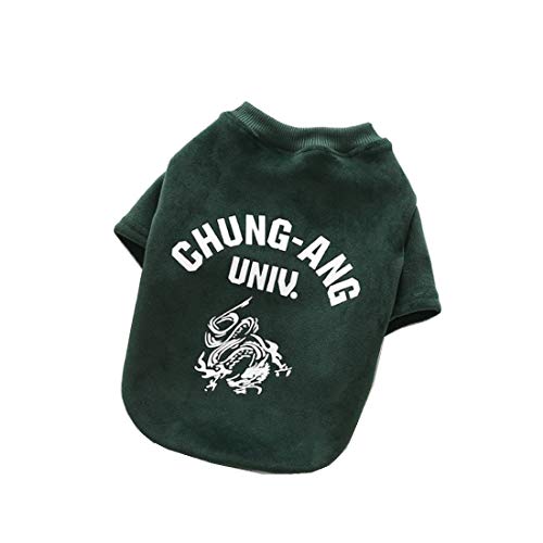nobrand LVWENJUN Frühling, das Hemd Hunde-Bekleidung Herbst Hunde Shirts Größe Universal-Welpen-Breathable Bequeme Cotton Fashion Sweater T-Shirt (Color : Green, Size : XXL)