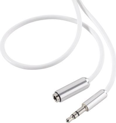 SpeaKa Professional SP-7870520 Klinke Audio Verlängerungskabel [1x Klinkenstecker 3.5 mm - 1x Klinkenbuchse 3.5 mm] 1.00 m Weiß SuperSoft-Ummantelung (SP-7870520)