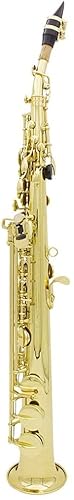 Sopran-Saxophon-Sax Bb-Messing lackierter Goldkorpus und Tasten mit Tragetasche Blasinstrument