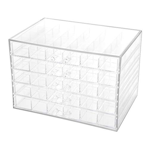Aufbewahrungsbox - 120 Grids Nail Decoration Sequence Organize Box Transparente leere Nail Art Aufbewahrungsbox
