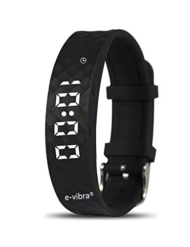 e-vibra Vibrierende Erinnerungs-Uhr, wiederaufladbarer Countdown-Timer, Töpfchentraining-Uhr, lautlose Vibration, ADHS, Medikamentenerinnerung (Black)