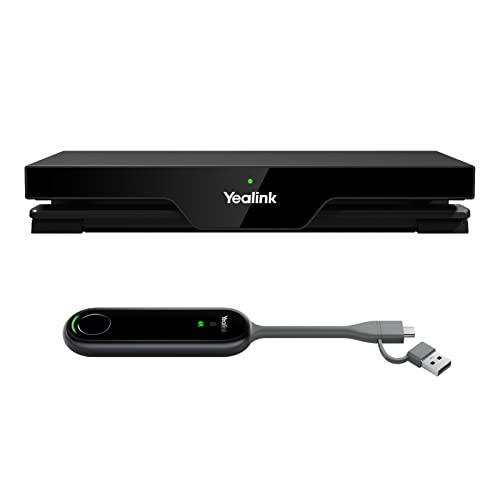 Yealink RoomCast Drahtloser HDMI-Sender und -Empfänger 4K @60Hz, Drahtloses Präsentationssystem mit Vier BILDSCHIRMEN, Plug-and-Play, PoE/DC-Netzteil, Ausgestattet mit WPP30, Keine App erforderlich