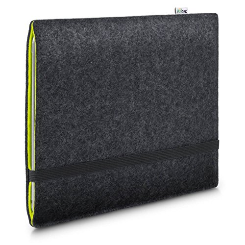 Stilbag Filzhülle für Samsung Galaxy Tab S3 9.7 | Etui Tasche aus Merino Wollfilz | Kollekion Finn - Farbe: anthrazit/apfelgrün | Tablet Schutzhülle Made in Germany