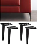 IPEA 4 x Möbelfüße aus Eisen - Set mit 4 Beinen für Schränke Sofas - Füße - Farbe schwarz matt - Höhe 150 mm