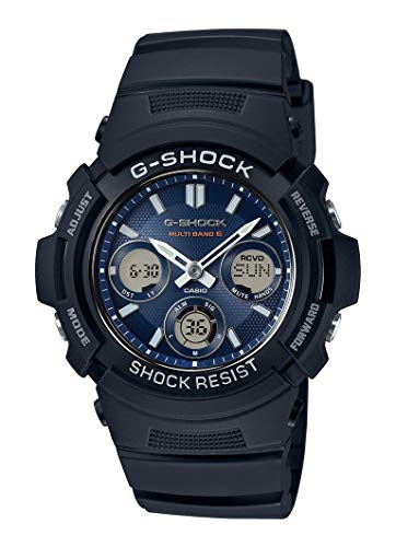 Casio G-Shock Analog-Digital Herrenarmbanduhr AWG-M100 dunkel-blau schwarz, Solar und Funkuhr, 20 BAR