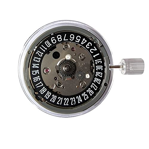 Doengdfo Japanisches Mechanisches Uhrwerk NH34 GMT 24 Stunden Analoger Automatikaufzug Schwarzes Datum 3.8 Ersatzteile