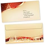TATMOTIVE 02-0145-0090-00250 ROT-GOLDEN 250 Stück Briefumschläge Weihnachten ohne Fenster