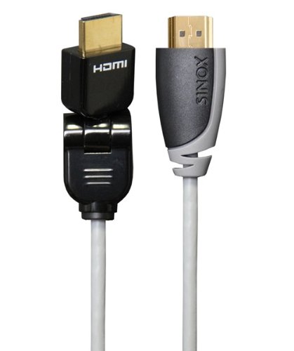 Sinox SXV1802 HDMI-Kabel (High Speed mit Ethernet, 360° drehbar, 2 m) silberfarben