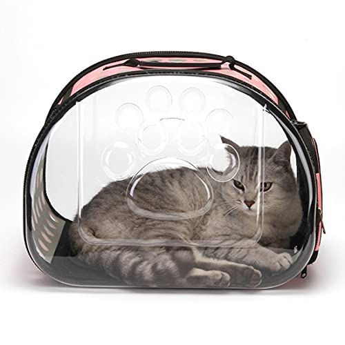Haustier-Tragetasche, tragbare Katzentragetasche, von Fluggesellschaften zugelassene Haustier-Reisetasche, faltbare Transporttasche für Hunde und Katzen, 41,9 x 35,1 x 25,9 cm (Pink)