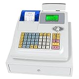 THERES Elektronische Kassenregistrierungsbox Supermarkt-Kiosk-Kassensystem für den Einzelhandel, multifunktionale Registrierkasse, einfach zu bedienen, 8 Digitale LED-Handelskasse,White