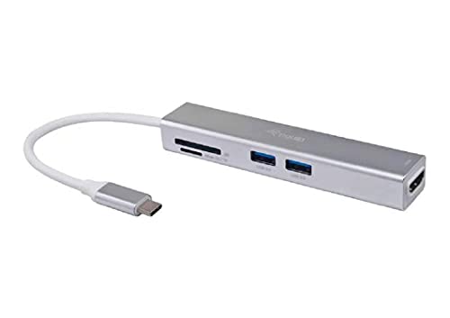 Equip133480 Adapter USB-C/ 5-in-1-USB-C-Multifunktional Adapter/HDMI/ 2xUSB3.0/ SD/ 4K30Hz/ 0.15m/ Silber