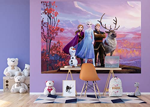 Disney Die Eiskönigin | Fototapete für Kinderzimmer | 252 x 182 cm | 4 Teile | Frozen Anna und Elsa