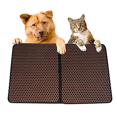 Oncpcare Eva-Doppellagige Katzenstreu Matten mit wasserdichter Bodenschicht Blackhole Katzenmatte für Katzen und Hunde