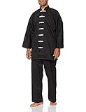 DEPICE Kung Fu Anzug China schwarz Baumwolle, weiße Knöpfe, Größe 190