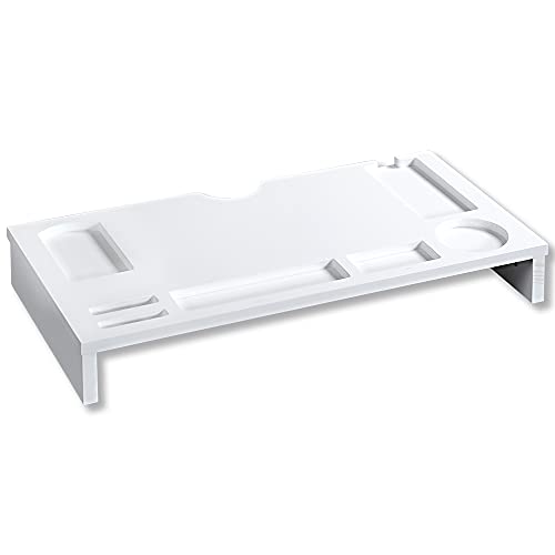 Kesper | Schreibtisch-Organizer & Monitorständer, Material: Spanplatte, Maße: B: 60 x H: 8,5 x T: 30 cm, Farbe: Weiß| 58821 13