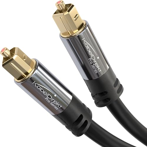 KabelDirekt – TOSLINK-Kabel, optisches Audiokabel – 3,0 m – Glasfaserkabel für Soundbar (TOSLINK auf TOSLINK, digitales S/PDIF-Kabel, Stereoanlage/Verstärker, Heimkino, Xbox One/PS4)