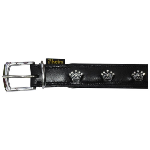 HEIM Hundehalsband, Größe: 60 cm, Rindsleder, schwarz