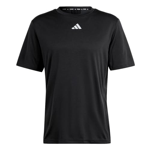 adidas Herren HIIT Workout 3-Streifen T-Shirt, Schwarz, L