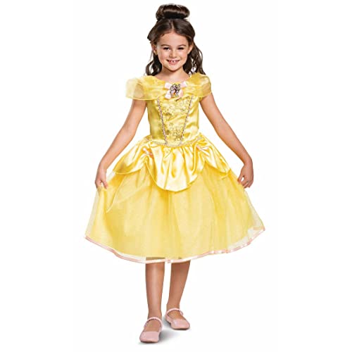 Disguise Disney Offizielles Deluxe Belle Kostüm Kinder, Prinzessin Kostüm Für Kinder, Größe S