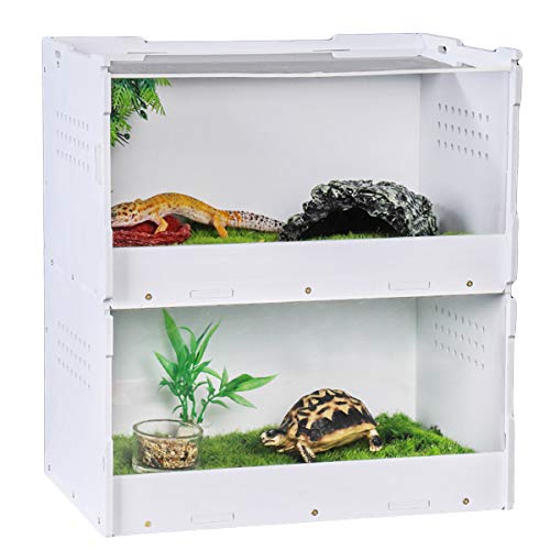 Insektenfütterungsbox Acryl Transparente Reptilienzuchtbox Doppeldeck-Haustierzuchtkoffer für Spinnenechsen-Skorpion Tausendfüßler Gehörnter Froschgeckokäfer