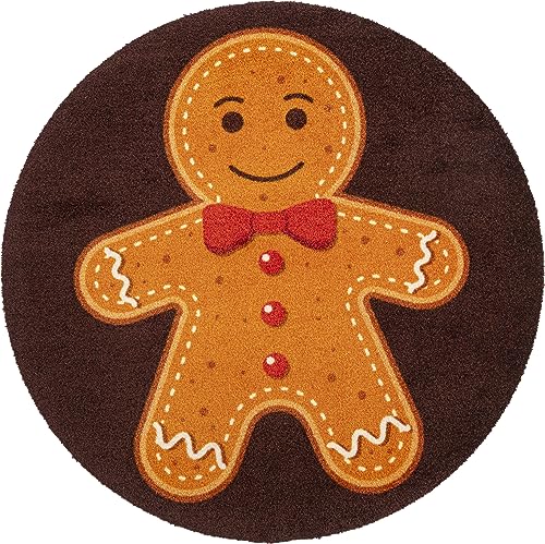 wash+dry Fußmatte, Gingerbread Man 90x90cm, innen und außen, waschbar