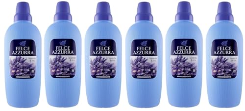 6 x Felce Azzurra Weichspüler Lavendel und Iris, unverwechselbarer Duft, weiche Kleidung - 30 Waschgänge - 2 l