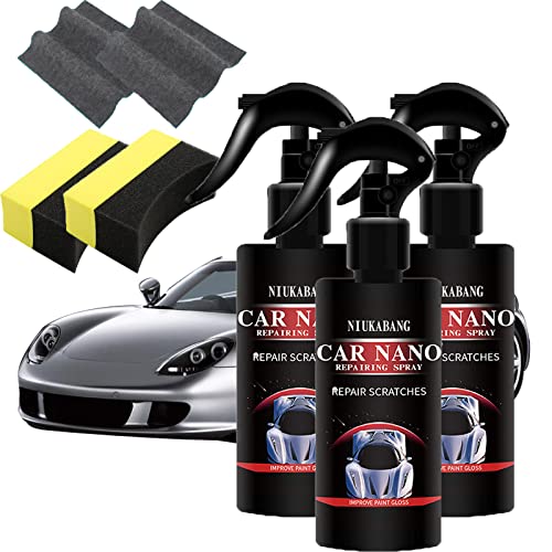 Donubiiu Nano Car Scratch Repair Spray, Car Scratch Nano Spray Repair, Nano Spray Car Scratch Repair, Nano Ceramic Crystal Coating Car Fine Scratch Removal Spray (120ML,3PCS)