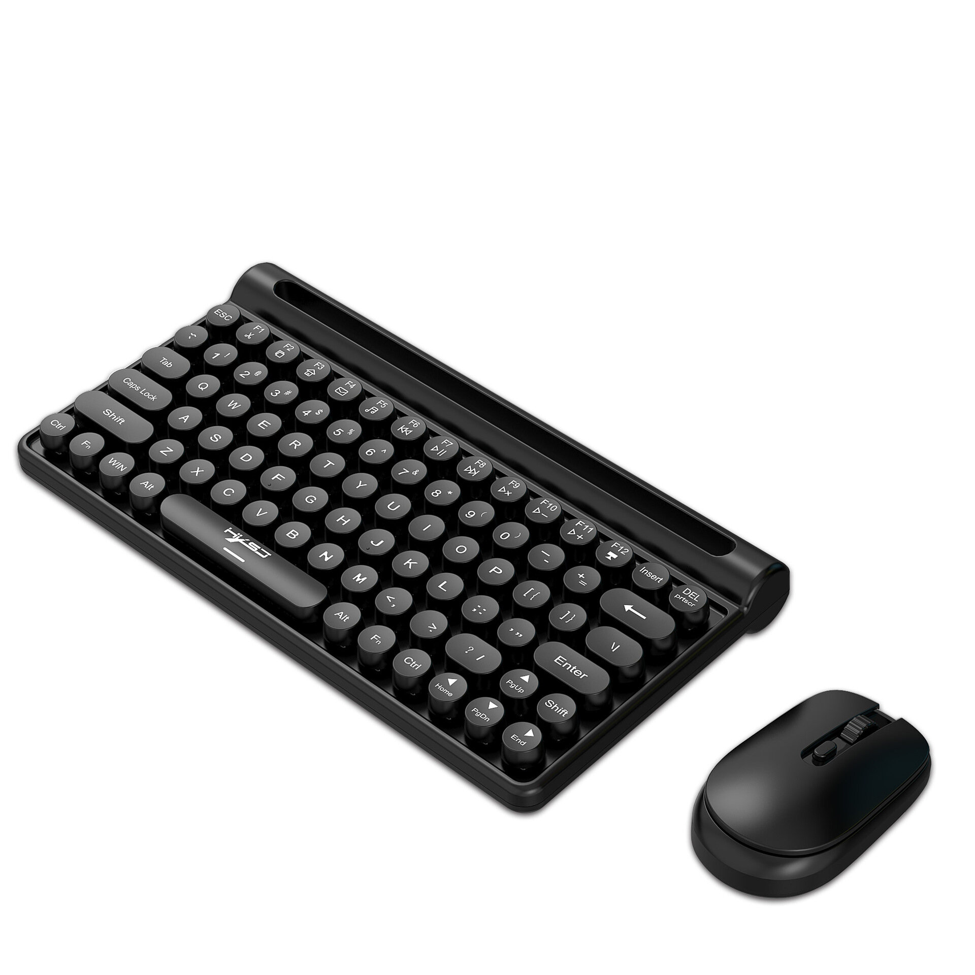 HXSJ-MK220 Kabelloses Tastatur- und Maus-Set, 78 Tasten, Folientastatur, 1600 dpi, wiederaufladbare Stummschaltung für H