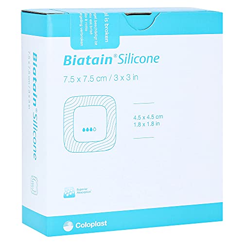 BIATAIN Silicone Schaumverband 7,5x7,5 cm 10 St Verband