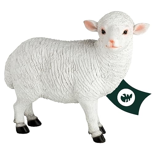Gartenfigur Schaf, Lamm Deko aus Kunstharz, wetterfest - Deko Tier Figur für den Garten - Outdoor Schafe Dekoration (Schaf)