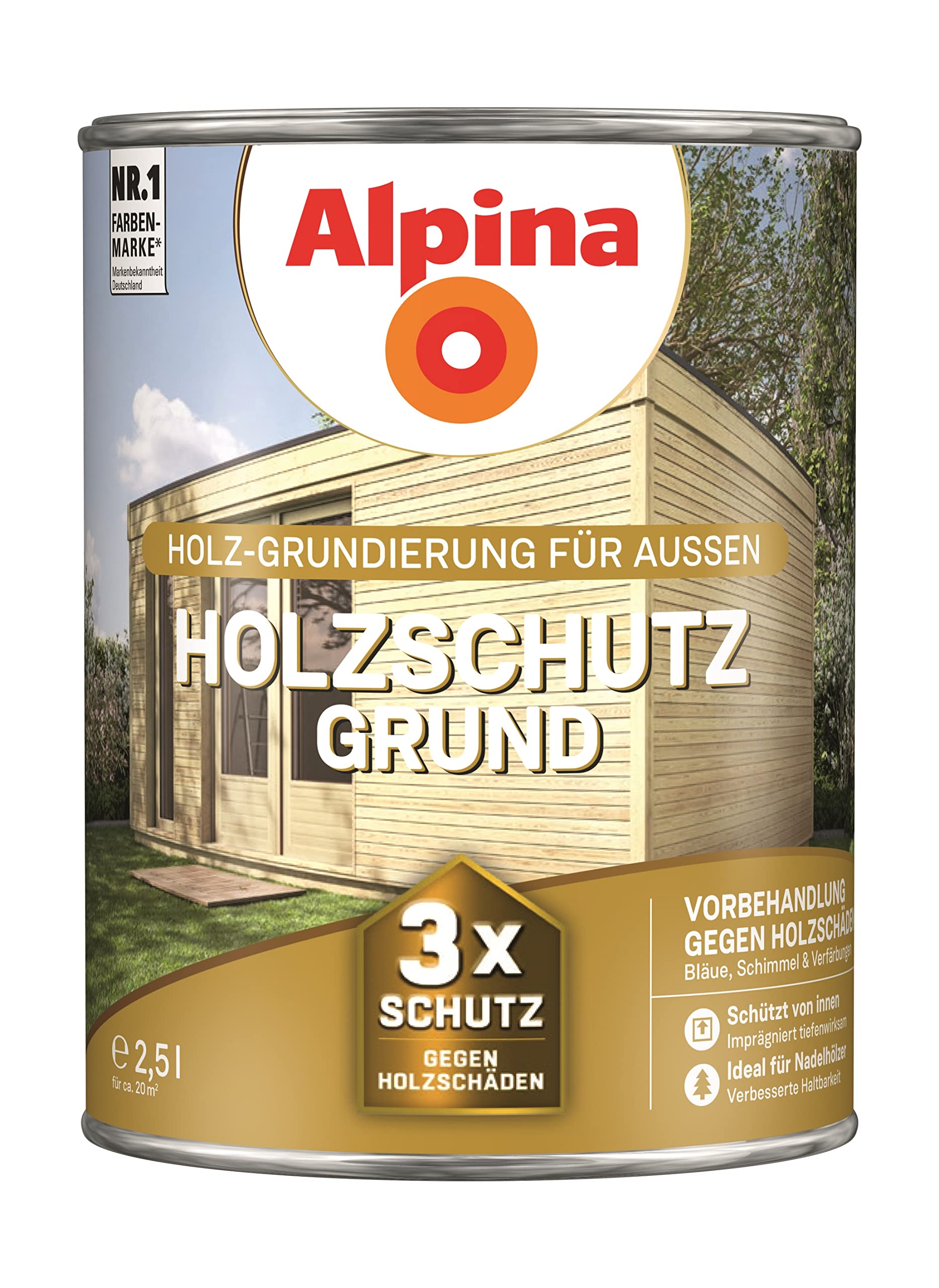 Alpina Holzschutz-Grund Farblos 2,5 Liter