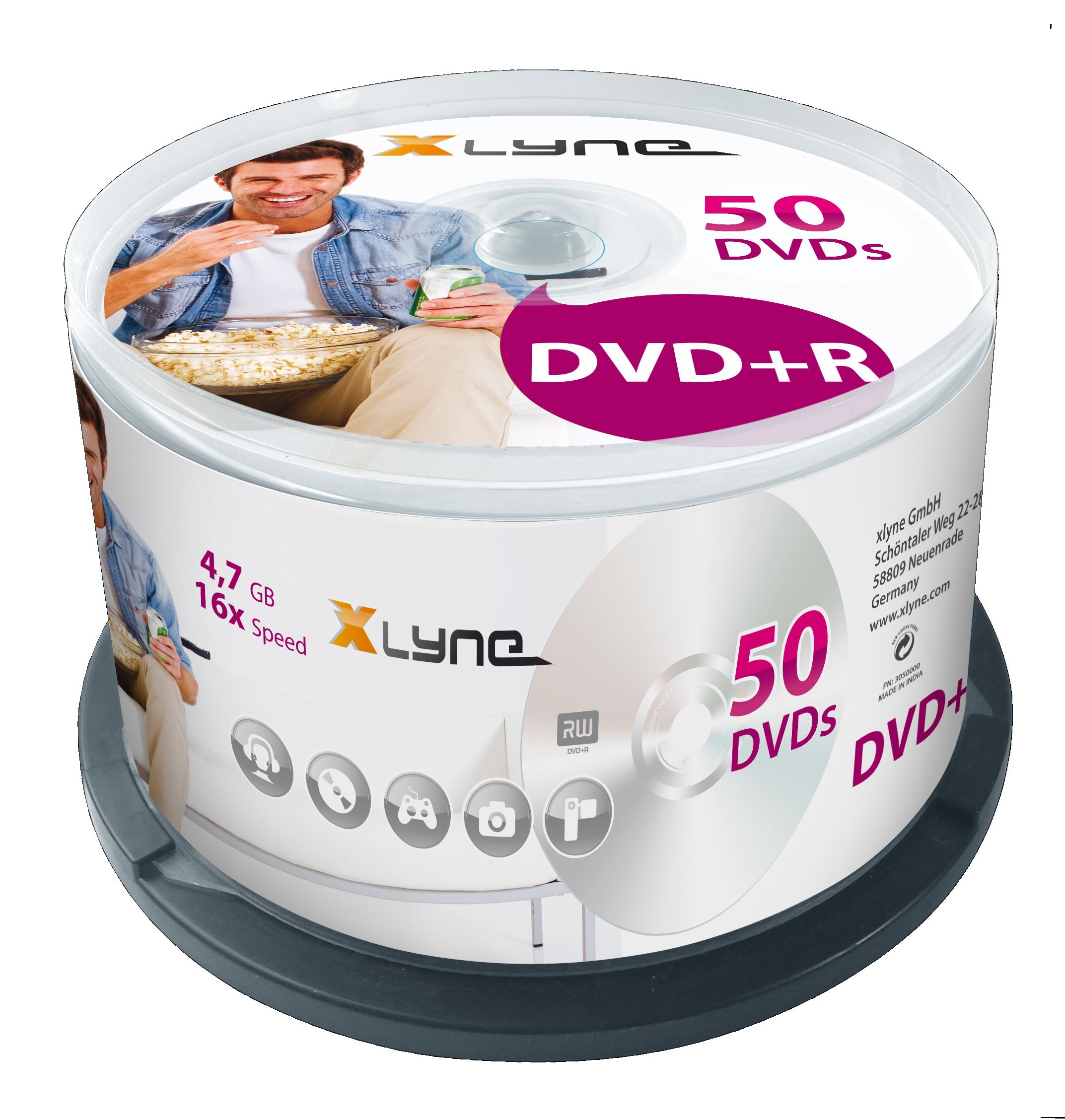 XLYNE DVD+R Rohlinge (4,7 GB, 16x Speed, 50er Spindel, optical media)