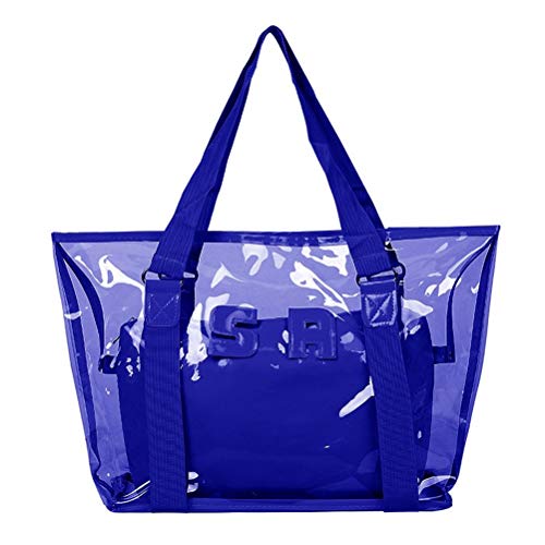 RUSTOO Klare Einkaufstasche, transparente Brief-PVC-Umhängetaschen, Handtasche wasserdichte Reise-Strand-Umhängetasche