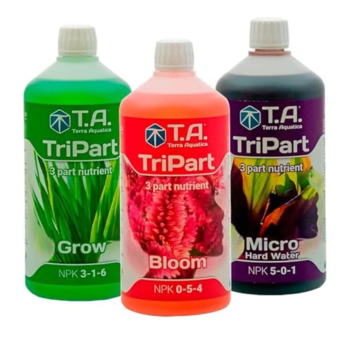 GHE TRI-Part Flora Series Pack Dünger Grow Micro HW Bloom Set Senua General Hard-Water Europe Hydroponics TA T.A. Flora-Gro (Hartes Wasser)