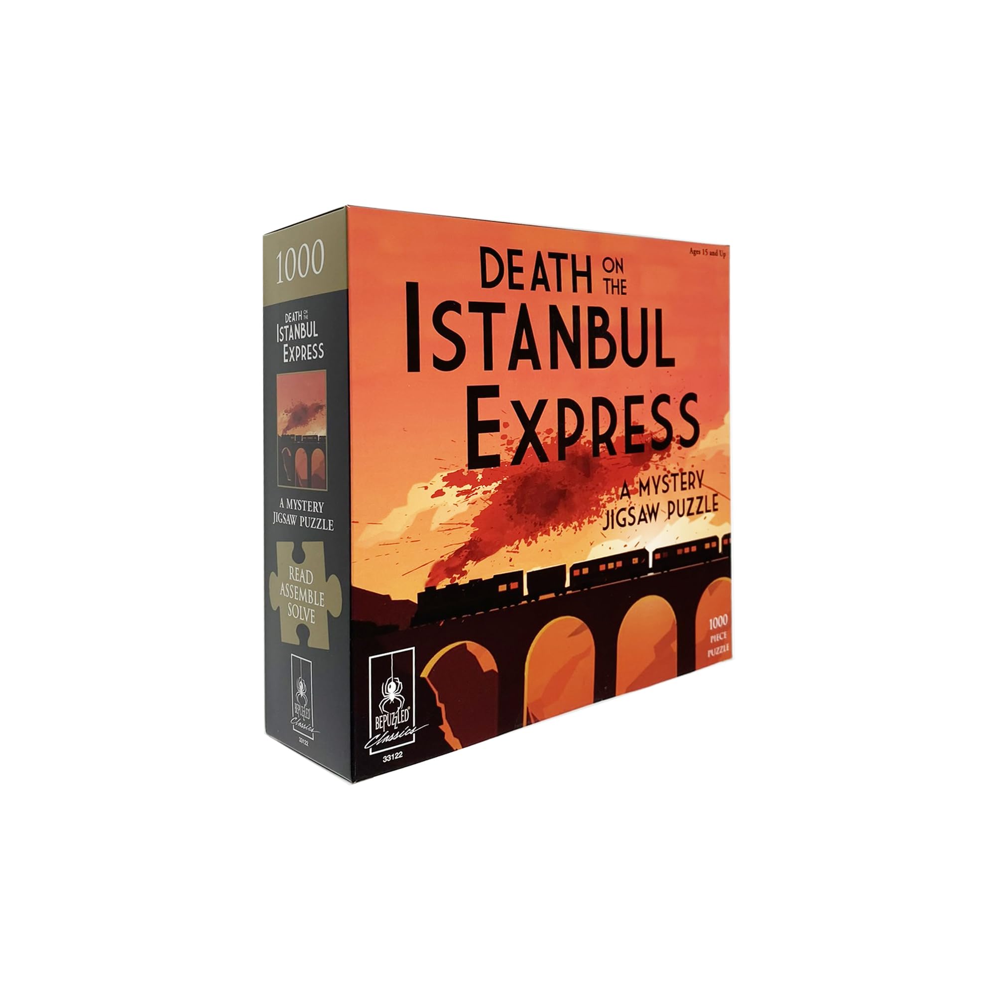 University Games 33122 The Orient Express 1000 Teile Murder Mystery Puzzle, Orange, Einheitsgröße