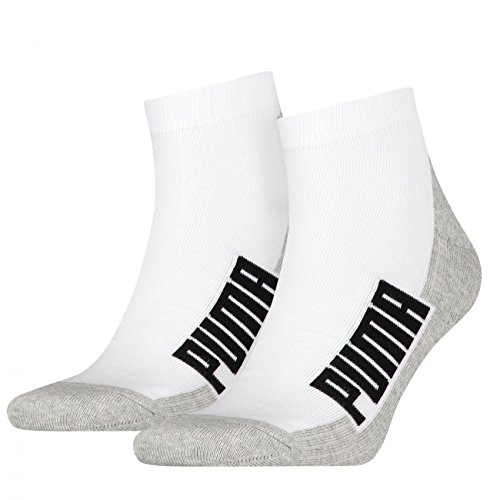 PUMA Unisex Cushioned Quarter Socken 10er Pack, Größe:39-42;Farbe:White / Grey / Black