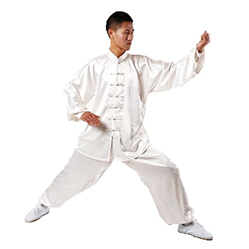 Andux Kampfsport Tai Chi Anzug Kung Fu Uniformen Unisex SS-TJF01 Weiß(XXL) MEHRWEG