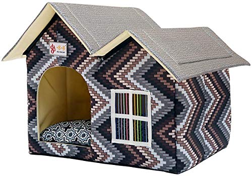 TentHome Hundehütte, faltbar und waschbar, doppeltes Dach mit abnehmbarem Kissen, für Hunde und Katzen