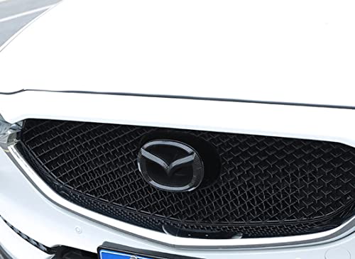 ZSQNB Auto Lenkrad Logo Aufkleber Front Badge Rear Trunk Emblem Trim, FüR Mazda Cx-5 Cx5 2017 2018 2019 2020, Carbonfibre