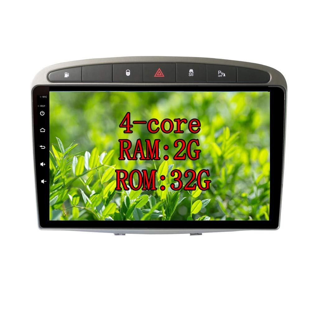 XISEDO 9 Zoll Android 10.0 Autoradio In-Dash Car Radio RAM 2G ROM 32G Autonavigation Car Radio für Peugeot 308 (2007-2013) Peugeot RCZ Unterstützt Lenkradkontrolle, WiFi, Bluetooth (grau)