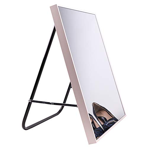 Mirror Schuhgeschäft Test Schuhspiegel schwarz weiß mit Rahmen Spiegel einfache Bodenspiegel mit Standfuß professionelle Schuhspiegel mit Standfuß Moderne Bodenspiegel 40 * 50cm, 50 * 70cm