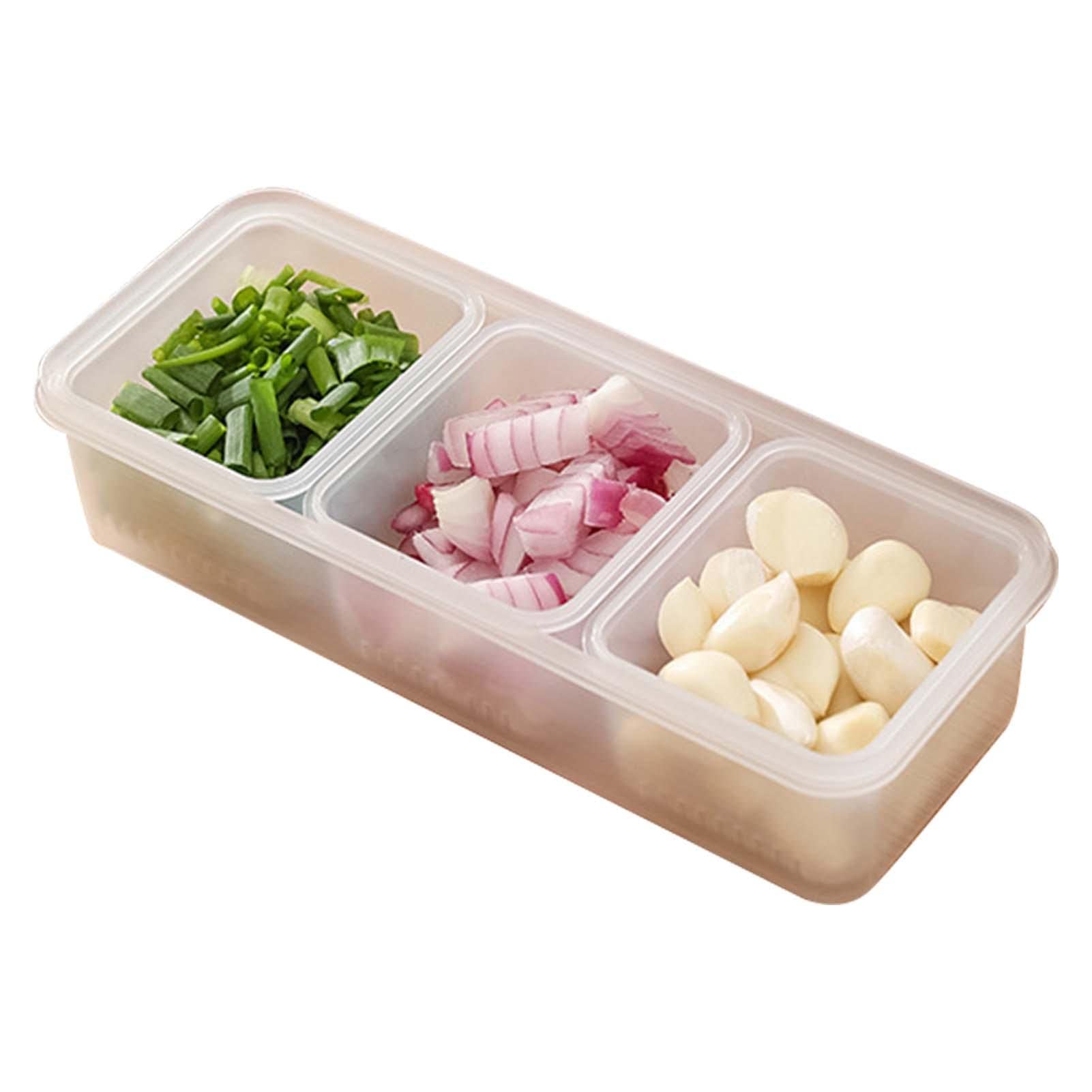 Abbto 5 Pcs Frischhaltebox mit DREI Fächern,Kühlschrank entleert versiegelte Aufbewahrungsbox | Langlebige Lebensmittelbehälter mit DREI Fächern