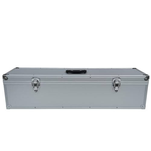 Alubox Alukoffer Silber Koffer Werkzeugkoffer Aufbewahrung leer 20x20x80 cm Deckel abnehmbar