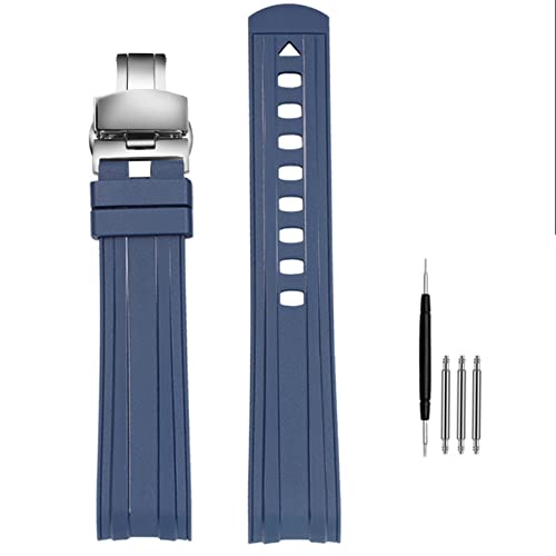 CZKE 20 mm 22 mm Gummi-Armband für Omega SEAMASTER 003 007 PLANET OCEAN AT150 Dornschließe Silikonarmband Uhrenarmband Armband (Farbe: Himmelblaugrün, Größe: 20 mm)