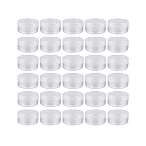 Supvox Kosmetikdosen klar runde Behälter für kosmetische Lotion Creme Make-up Perle Lidschatten Strass Proben Topf mit Deckel 50pcs (transparent)