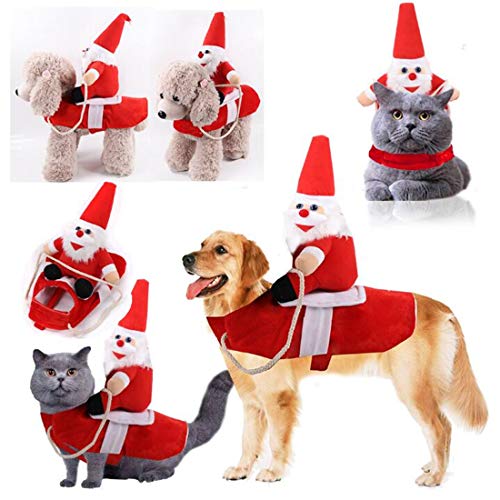 JXE Hunde-Weihnachtsmann-Kostüm für Hunde, Cowboy-Reiter, Reiter, entworfen Hundebekleidung für Partys, Kostüme, Halloween, Weihnachten